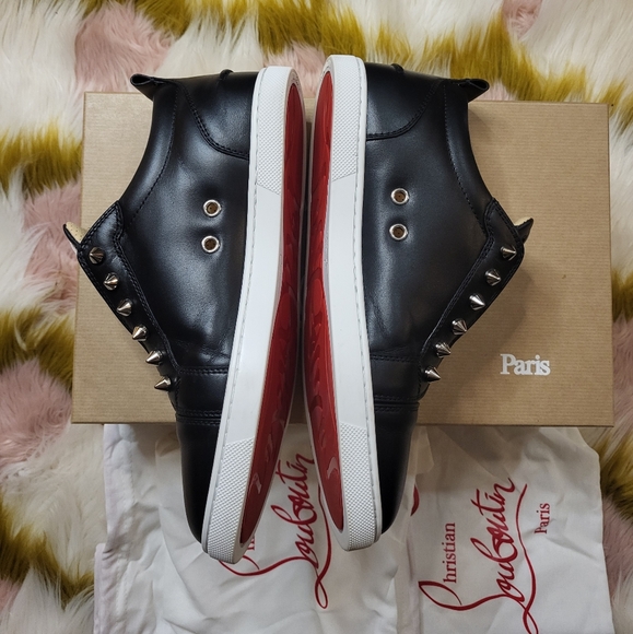 Christian Louboutin F.A.V. Fique A Vontade Spiked Leather Slip-On Sneakers 38 - Picture 5 of 16